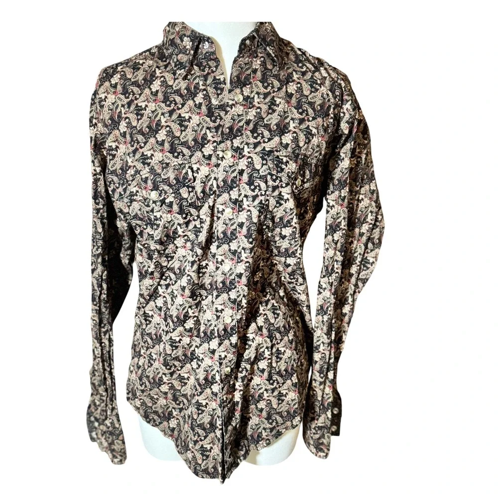 Twenty X Button Down Shirt Medium Paisley Long‎ Sleeve Collared Casual